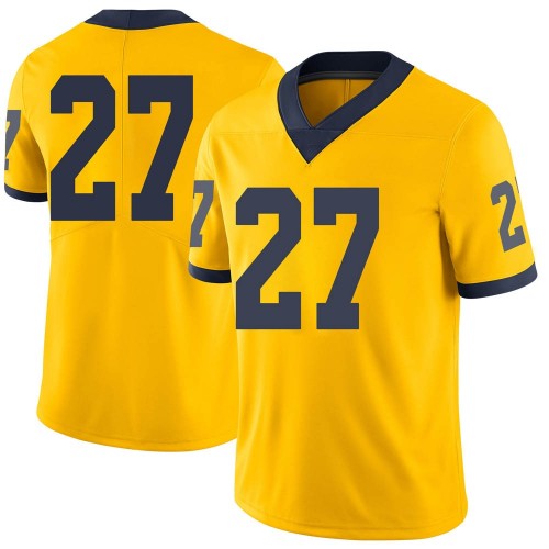 Hunter Reynolds Michigan Wolverines Youth NCAA #27 Maize Limited Brand Jordan College Stitched Football Jersey BQH4154XY